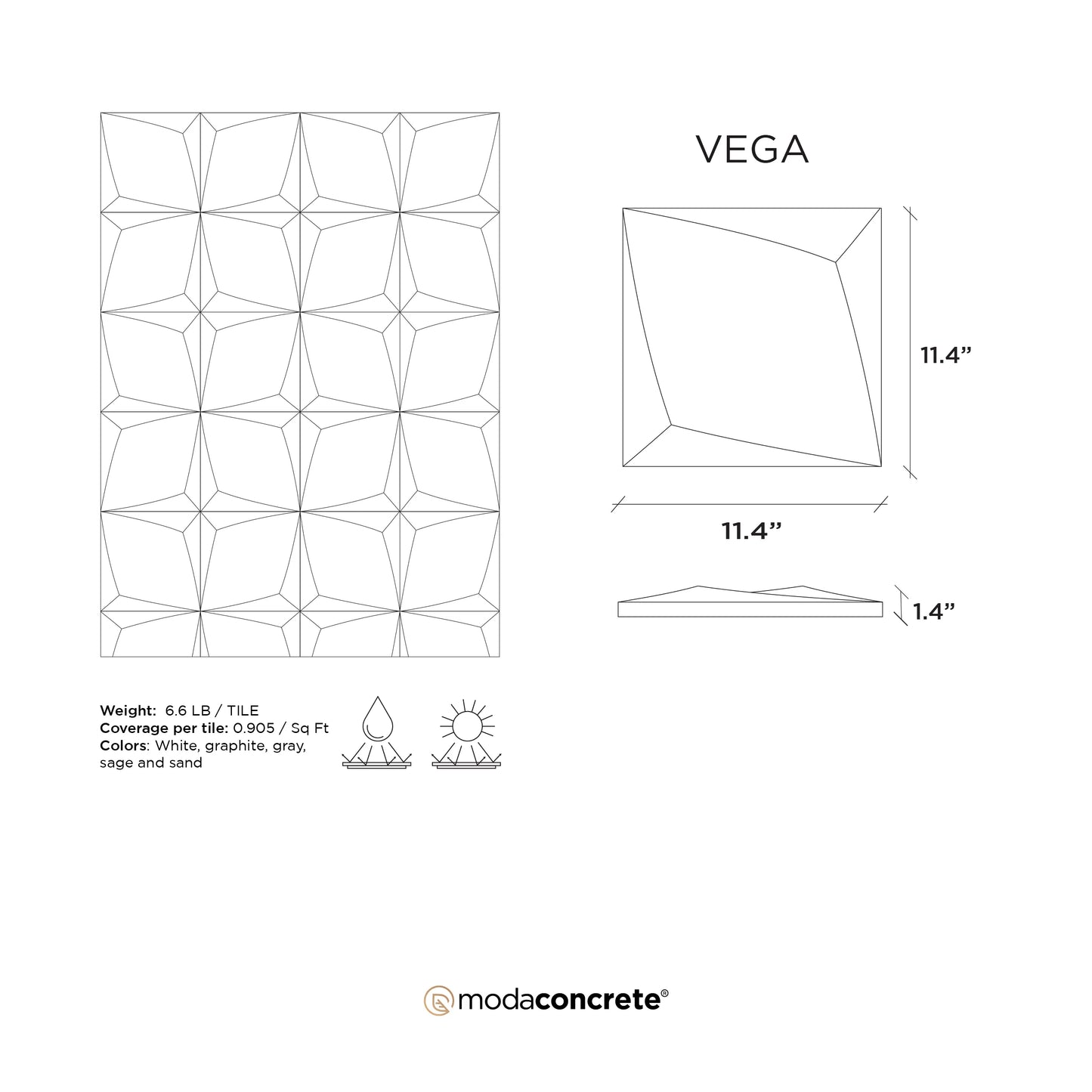 VEGA Concrete Wall Tile