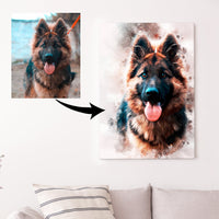 Dog Watercolor Portrait  Sign