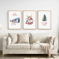 Winter Wonderland Christmas Wall Art Prints Set