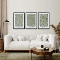 Large William Morris Floral Pattern Art Set Decor