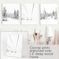 Winter Skiing Black White Wall Art. Ski Lift, Snowy Forest