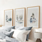 Winter Nature Set of 3 Wall Art Pine Forest Decor