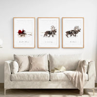 Christmas Santa Claus With a Sleigh Art Set