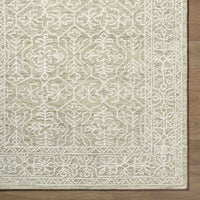 Yadid Green Wool Area Rug