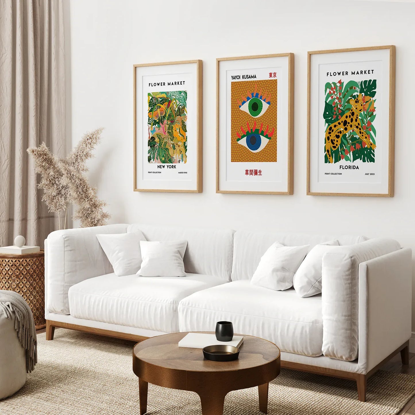 Modern Abstract Flower Marker Set of 3 Piece