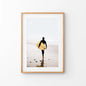 Yellow Surfboard Poster. Coastal Lifestyle Themed Print