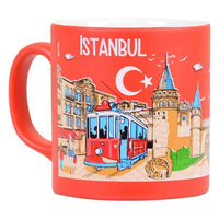 İstanbul Temalı Kutulu Renkli Baskılı Seramik Kupa - 82x90 mm