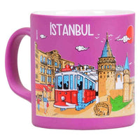 İstanbul Temalı Kutulu Renkli Baskılı Seramik Kupa - 82x90 mm