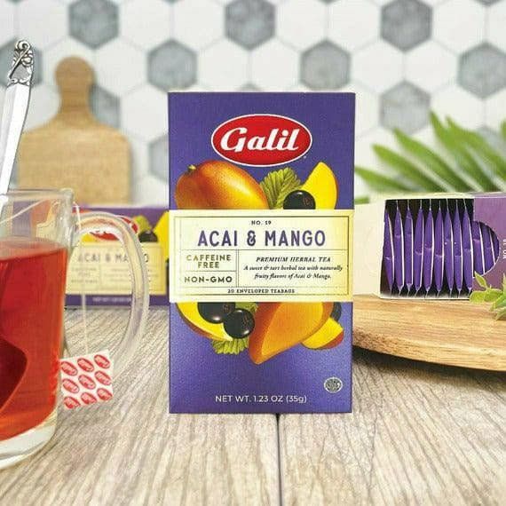 Acai & Mango Herbal Tea | 20' Tea Bags | 1.23 oz | Galil