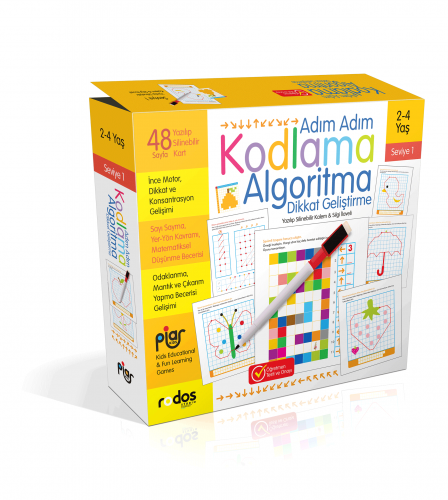Adım Adım Kodlama, Algoritma, Dikkat Geliştirme / Seviye 1 / 2-4 Yaş