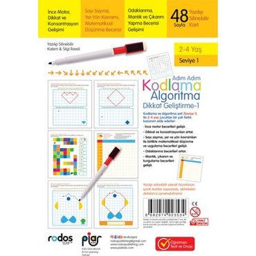 Adım Adım Kodlama, Algoritma, Dikkat Geliştirme / Seviye 1 / 2-4 Yaş