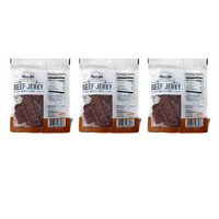 Sharifa Halal Beef Jerky, Original, (3) 2.85 oz. Bag – Great Everyday Halal Jerky Beef Meat Snack, 100 % Real Zabiha Halal Beef, 13g of Protein, 70 Calories, 0g Trans Fat, & 2g of Carbohydrates