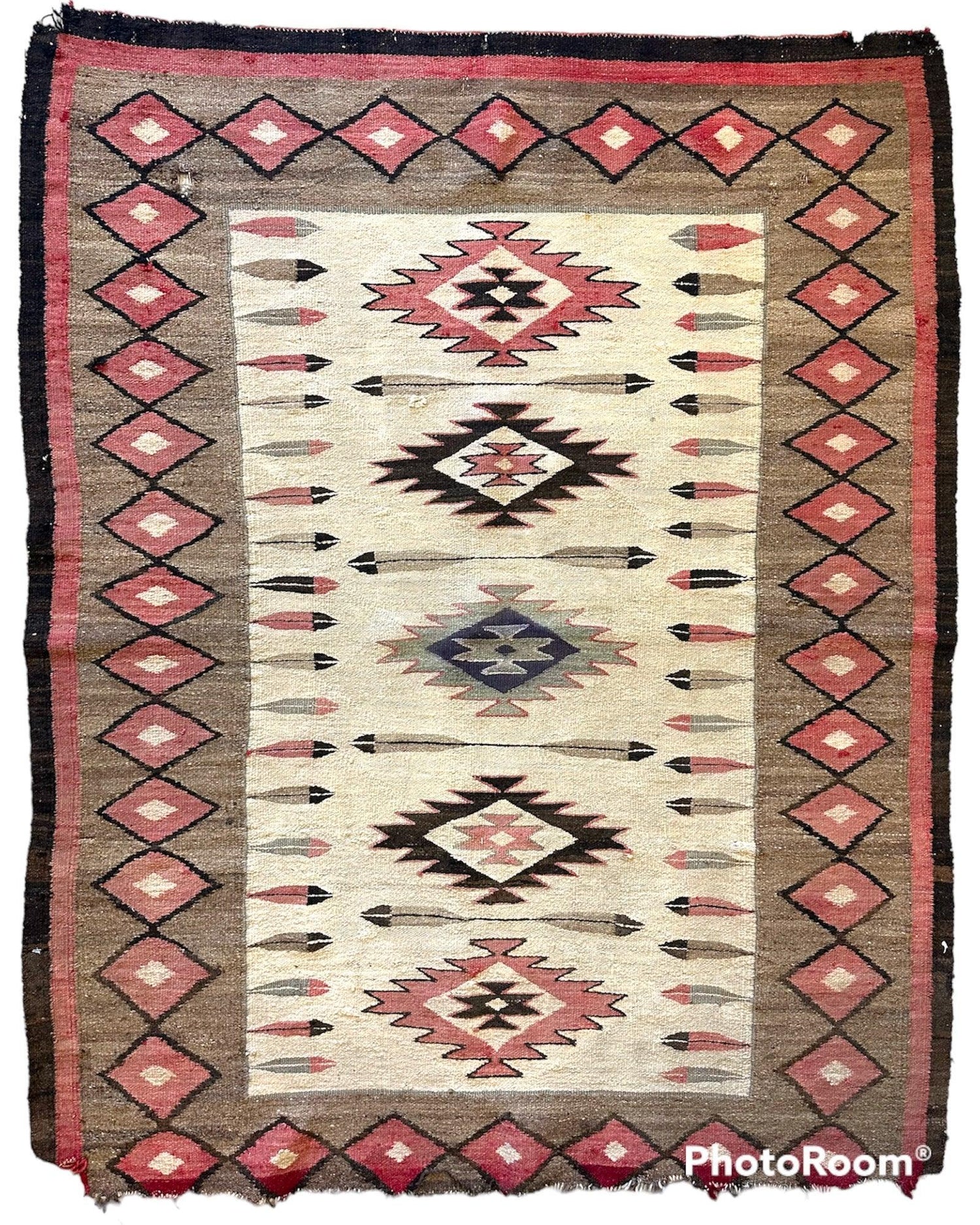 Antique 1880’s Navajo Rug 4’ x 5’