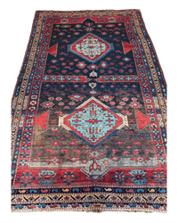 Antique 19th Century Handwoven Kazak Tribal Rug 5’ x 8’
