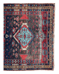 Antique 19th Century Handwoven Kazak Tribal Rug 5’ x 8’
