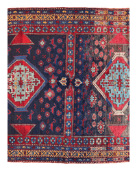 Antique 19th Century Handwoven Kazak Tribal Rug 5’ x 8’