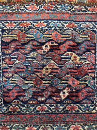 Antique Natural Dyes Small Kurdish Square Decorative Hanging Rug - 22" X 24"