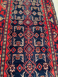 Antique Vegetable Dye Malayer Persian Runner Rug 3x10’4”