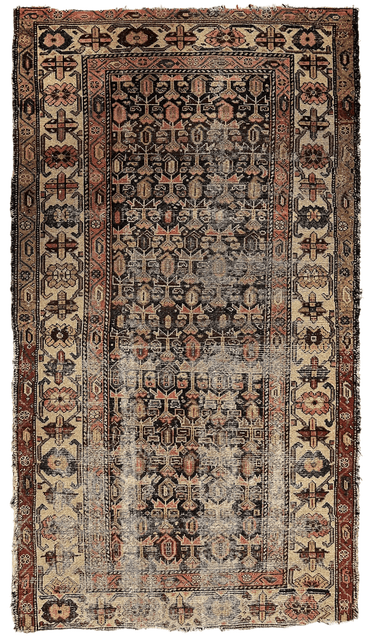Antique Worn Late 19th Century Persian Rug 3’3” x 6’
