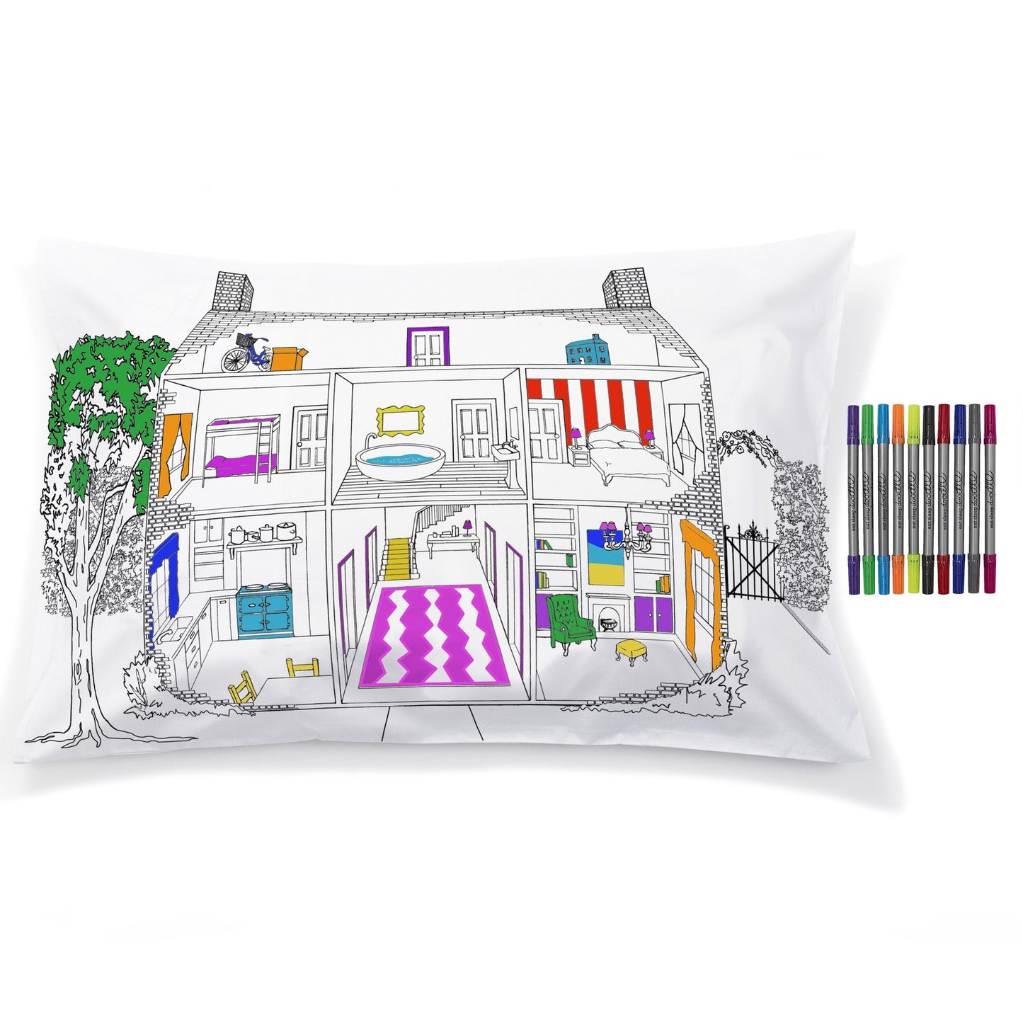 Home Decorator Pillow Case (pens included)
