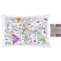 World Map Pillow Case (pens included)