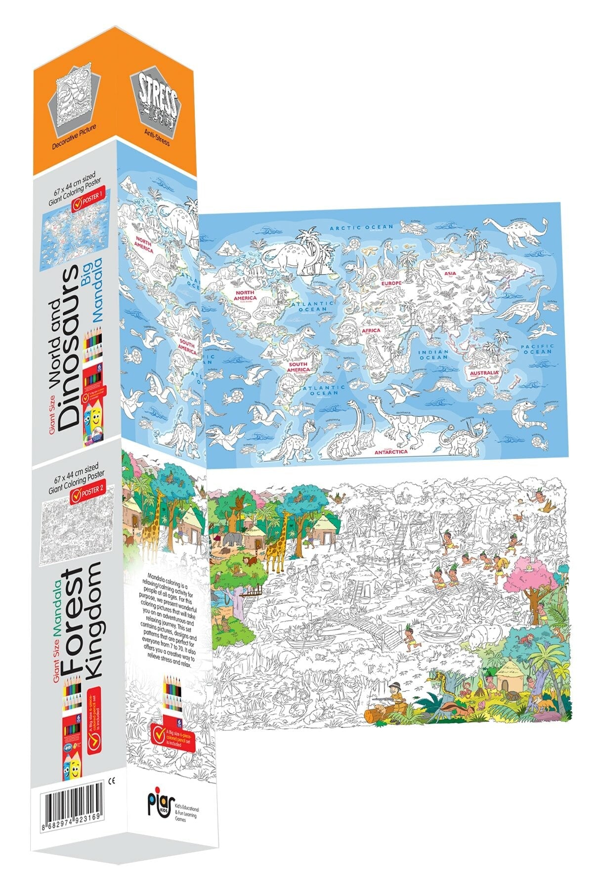 Piar Kids Big Mandala / Giant Size World And Dinosaurs - Giant Size Forest Kingdom