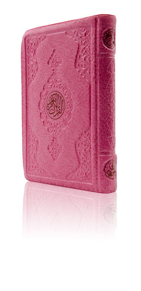 Büyük Cep Boy Kur'an-ı Kerim (Pembe Renk, Kılıflı, Mühürlü) - Quran Mushaf