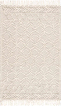 Ramsbury Beige Trellis Wool Rug