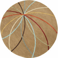 Davison Brown Geometric Modern Wool Rug