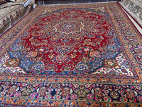 Elegant Mint Vintage 1960's Hand Knotted Veggie Dye Khorasan Area Rug 9’7” x 12’9”