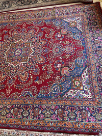 Elegant Mint Vintage 1960's Hand Knotted Veggie Dye Khorasan Area Rug 9’7” x 12’9”
