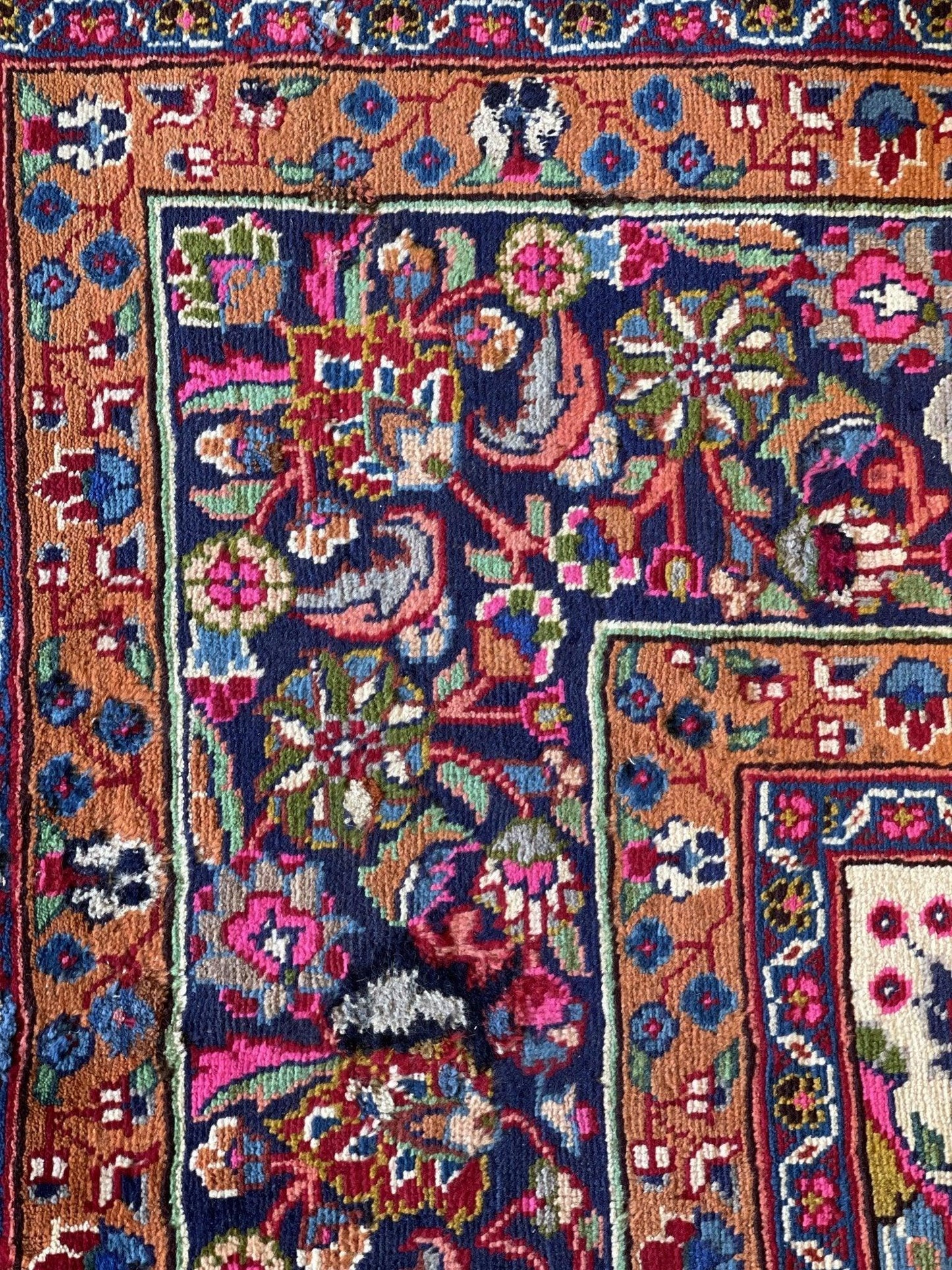 Elegant Mint Vintage 1960's Hand Knotted Veggie Dye Khorasan Area Rug 9’7” x 12’9”