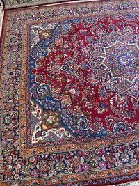 Elegant Mint Vintage 1960's Hand Knotted Veggie Dye Khorasan Area Rug 9’7” x 12’9”
