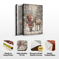 Vintage Woodland Santa Christmas Wall Art II