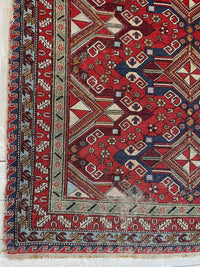 Fine Antique Natural Dyes Caucasian Soumak Area Rug 73''x91''