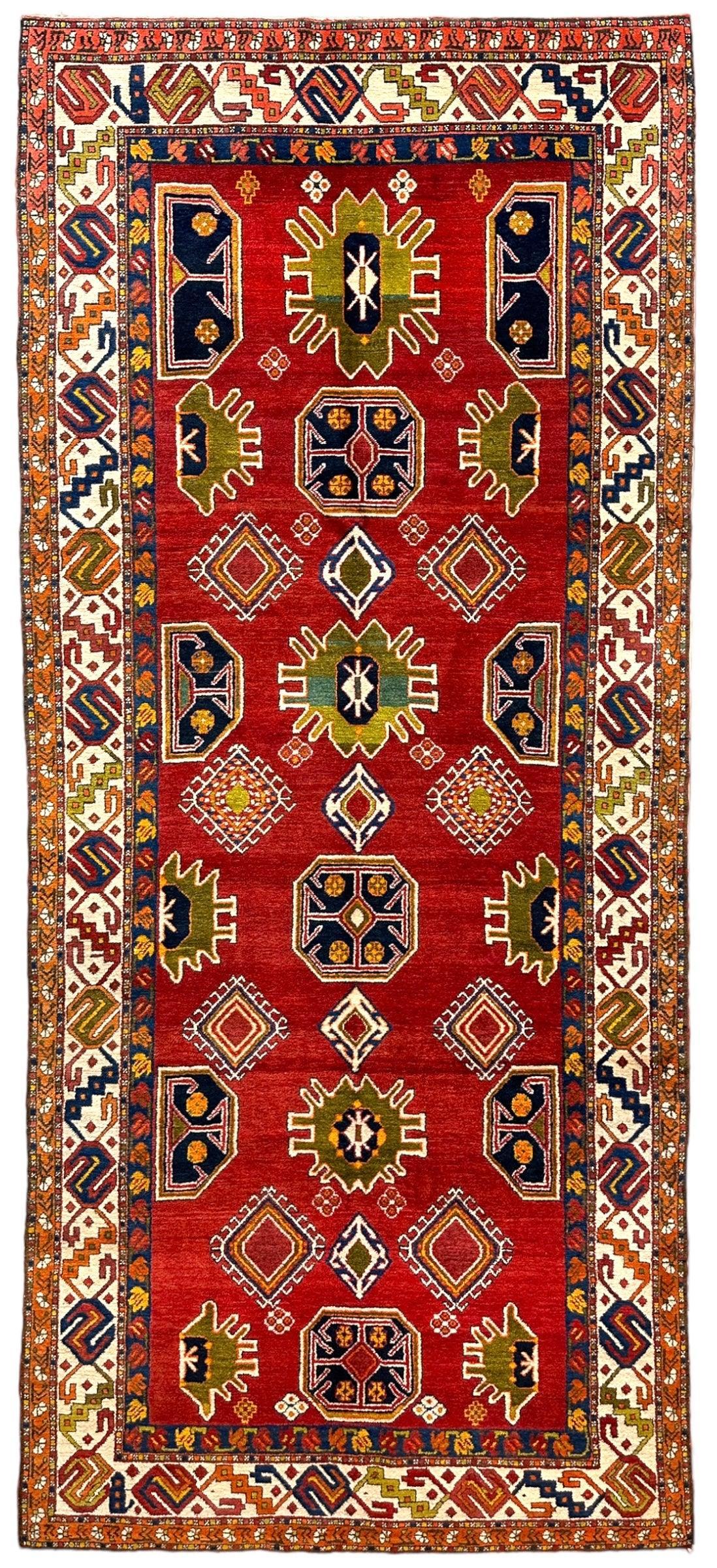 Hand-Knotted Persian Meshgin Wool Rug – 5’ x 11’ – Vintage Tribal Masterpiece