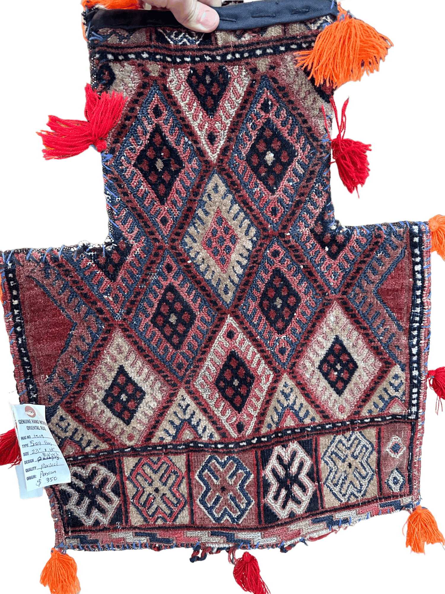 Güzel Vintage Dekoratif Baluch Tuz Torbası