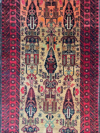 Fine Vintage Wool Baluch Rug 6x4 ft