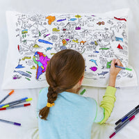 World Map Pillow Case (pens included)