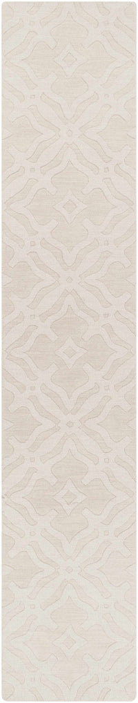 Fyffe Embossed Beige Wool Area Rug