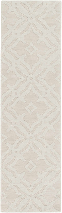 Fyffe Embossed Beige Wool Area Rug