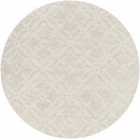 Fyffe Embossed Beige Wool Area Rug
