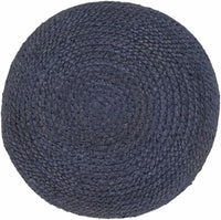 Gail Navy Jute Knitted Pouf