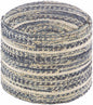 Grayville PTeal Hand Woven Jute Cylindrical Pouf