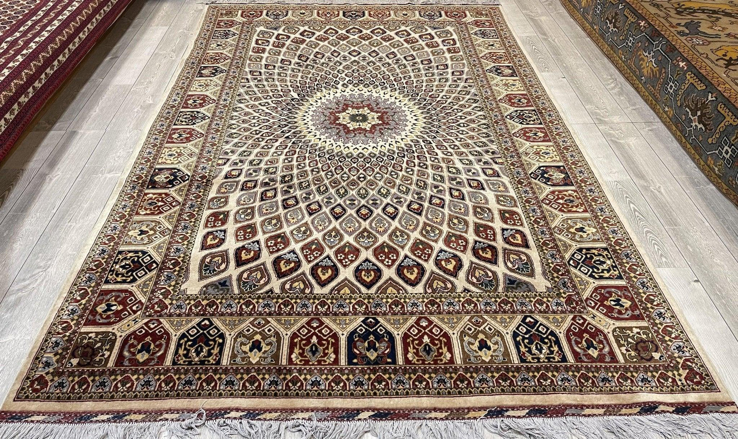 Handmade Afghani Gumbad Dome Area Rug 7x10 ft