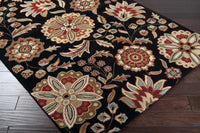 Heaters Black Floral Wool Carpet