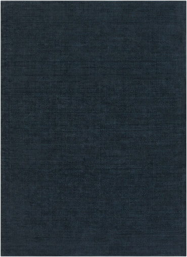 Brockton Solid Dark Blue Wool Rug