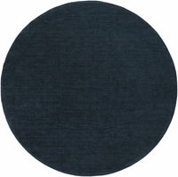 Brockton Solid Dark Blue Wool Rug