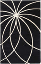Davison Black Geometric Wool Carpet
