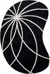 Davison Black Geometric Wool Carpet